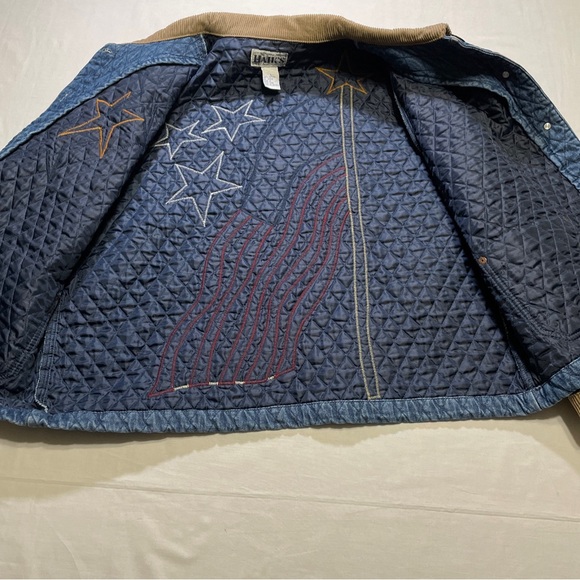 Haik’s Denim Jacket Patriot Themed Women’s Size L quilted pattern. - Picture 6 of 7